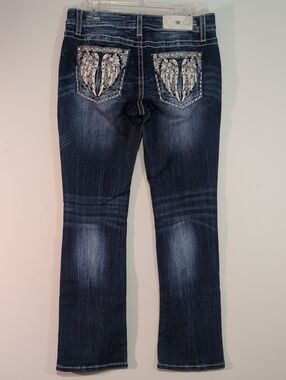 Miss Me Women's Dark Indigo Bootcut Jeans with Fading